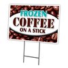 Signmission Frozen Coffee On Stick Yard & Stake outdoor plastic coroplast window, C-1216 Frozen Coffee On Stick C-1216 Frozen Coffee On  Stick